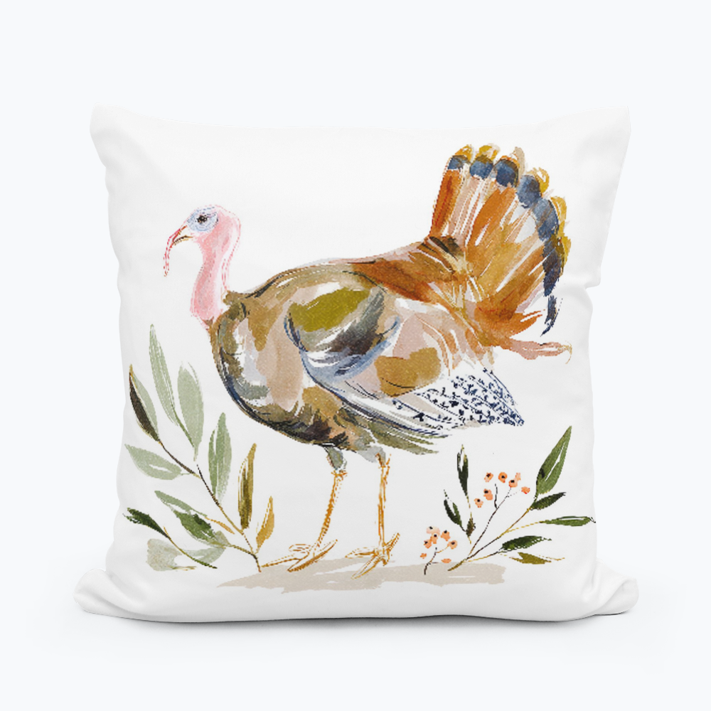 Autumn Heritage Turkey Pillow: 12 x 12 LuckyBird Apparel & Home