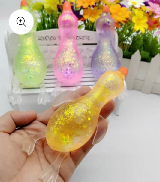 Glitter Duck Squishy 5” Long