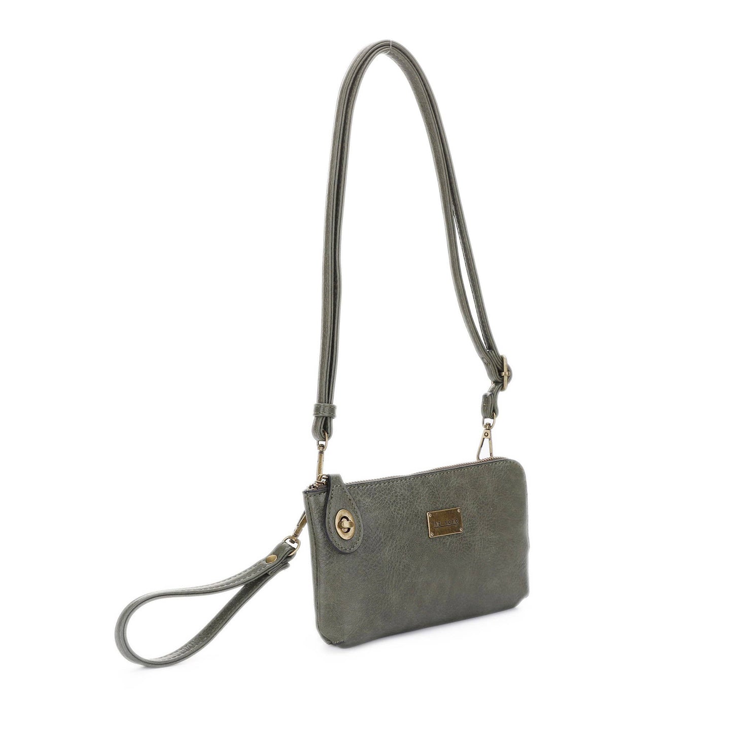 Tina 3307 cross-body, wallet, cell phone and wristlet: Dark Grey / Cross body