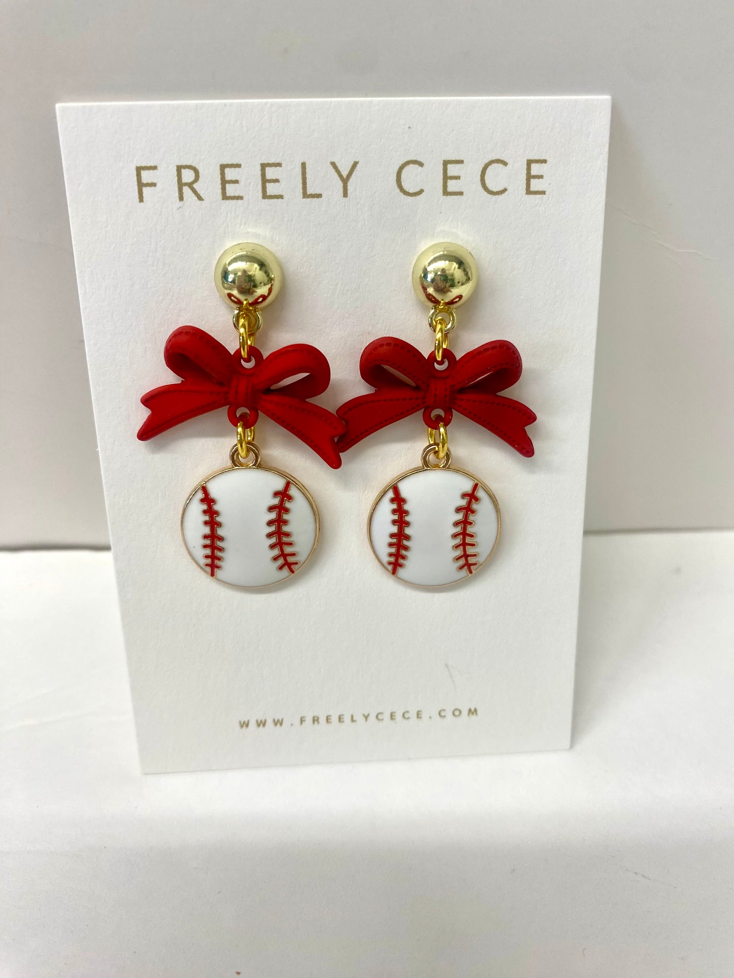 Baseball Bow Earrings