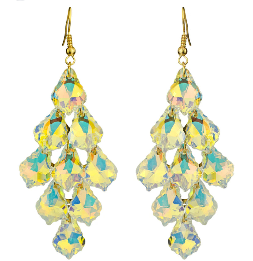 Divine Crystal Chandelier French Wire Earrings