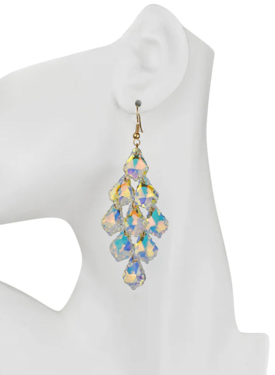 Divine Crystal Chandelier French Wire Earrings