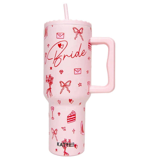 Bride Red Drawings Drink Wholesale Tumbler: Light Pink