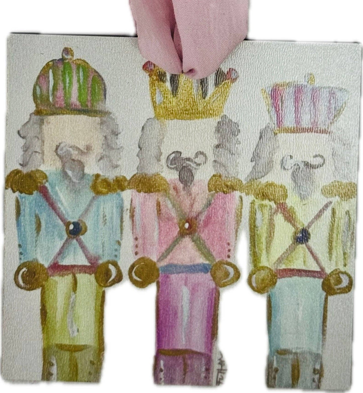 BRIDGETT'S PASTEL NUTCRACKERS ORNAMENT: 3"x6"