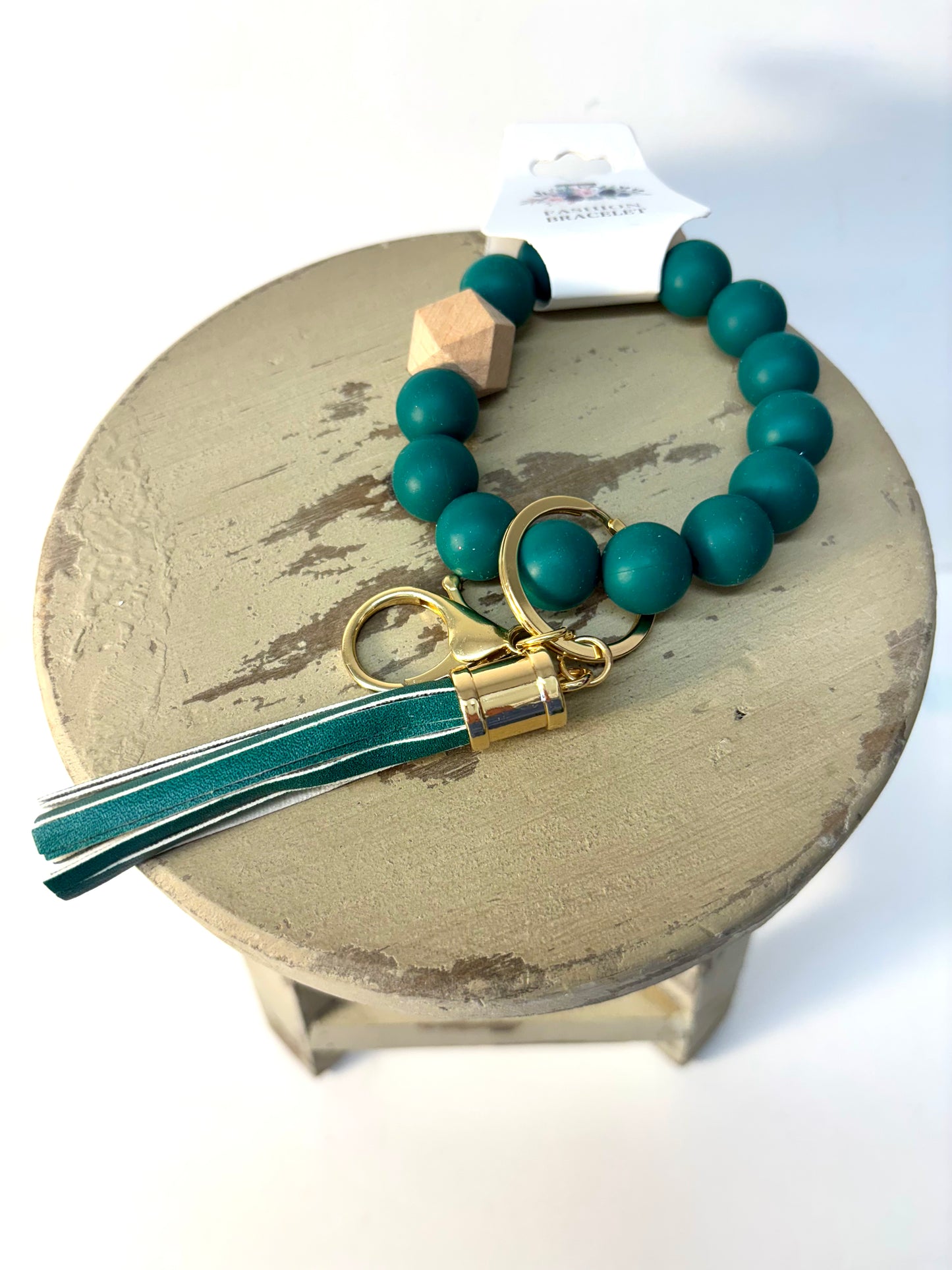 Silicone Beaded Keychain Bracelet