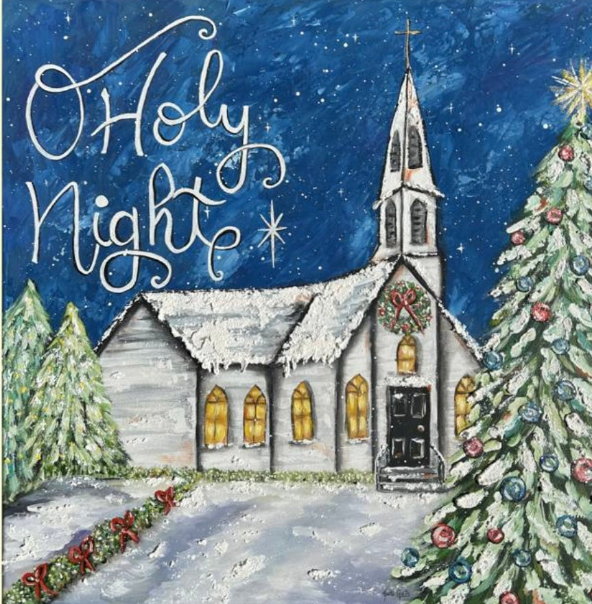 O Holy Night Church Square Pillow Swap - Luckybird
