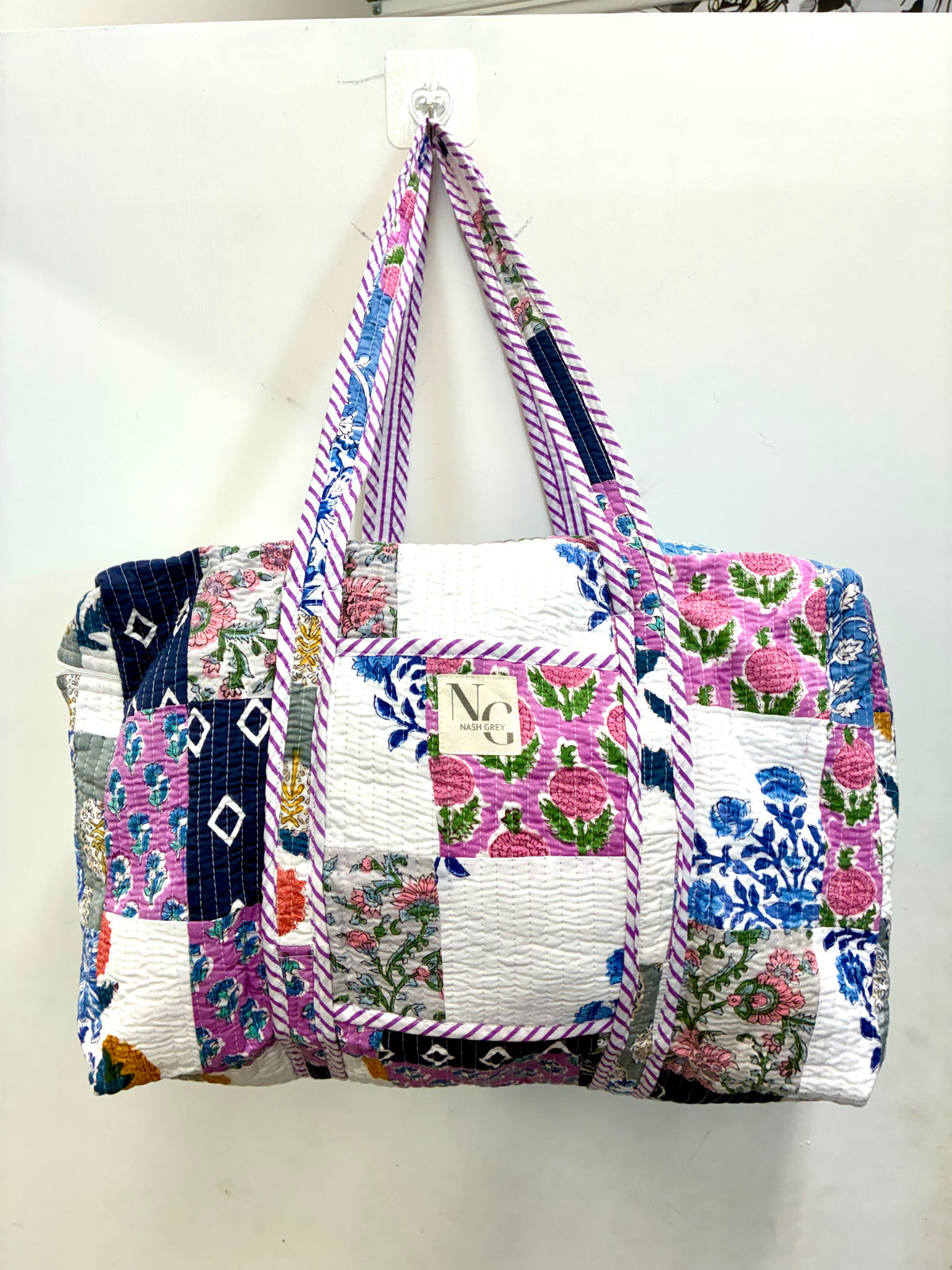 Luna Floral Quilted Patchwork Print Duffel Bag