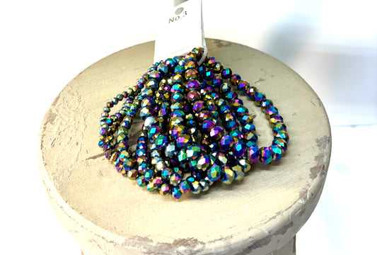 Sparkling Iridescent Mardi Gras Bracelets