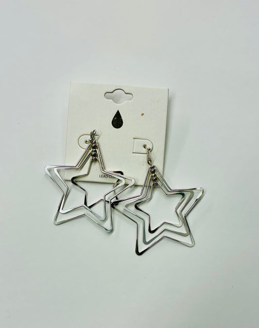 Layered Star Earrings (Silver or Gold)