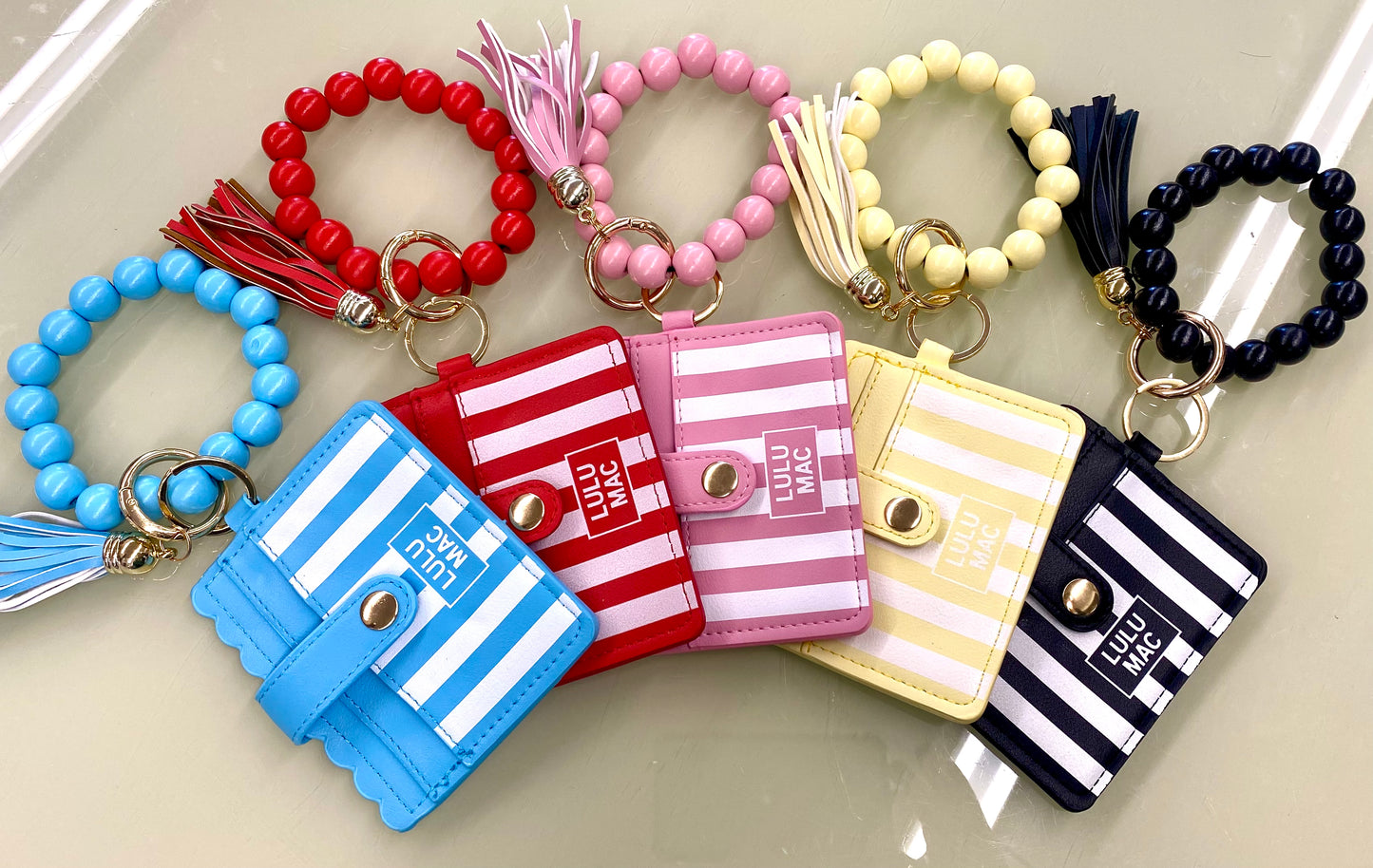 LULU MAC Beaded Wristlet ID Wallet