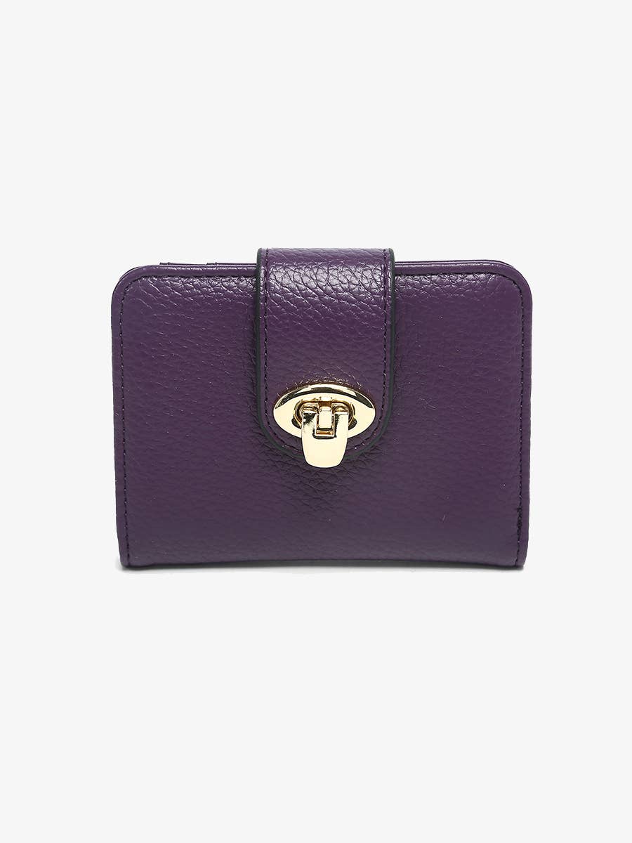 Margot Wallet w/ Twist Lock Closure: Brown