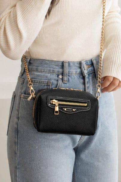 Mia Mini Crossbody with Gold Link Chain