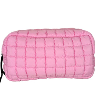 Puffer Quilted Makeup Bag Pink