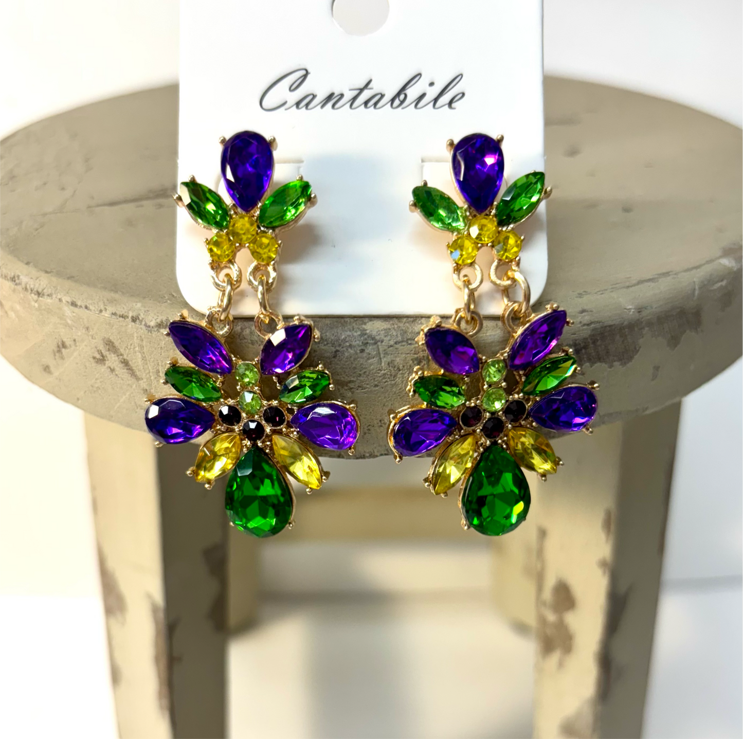 Chandelier Mardi Gras Earrings