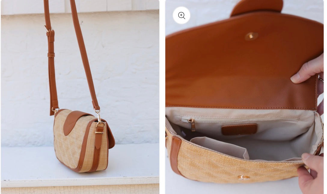Griffin Crossbody Bag Natural Saddle DQ - Caroline Hill