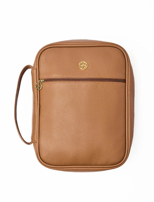 Bible Cover - Camel Faux Leather - Mary Square