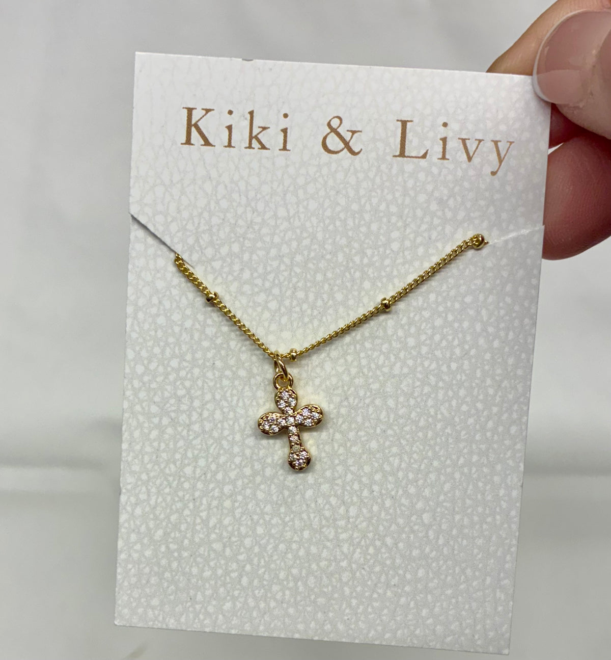 Dainty Bling Cross Necklace