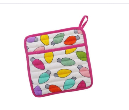 Holiday Lights Flat Pot Holder -Jane Marie