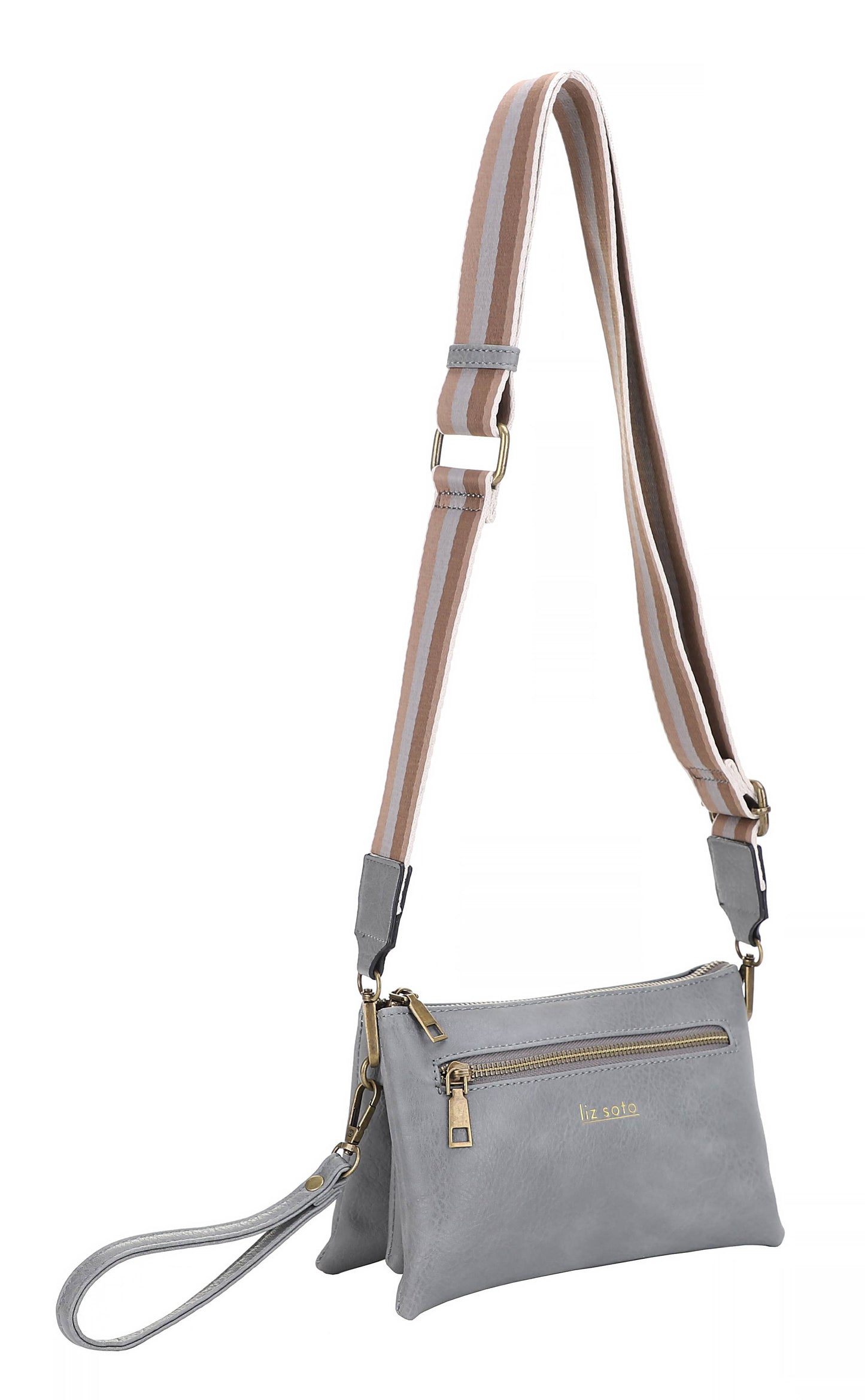 Liz Soto Chloe 3317 cross body or wristlet: Grey