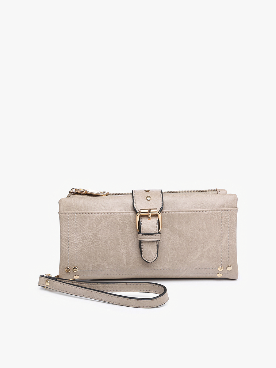 Cadence Buckle Wallet/Clutch w/ Zip Top:   Jen & Co.