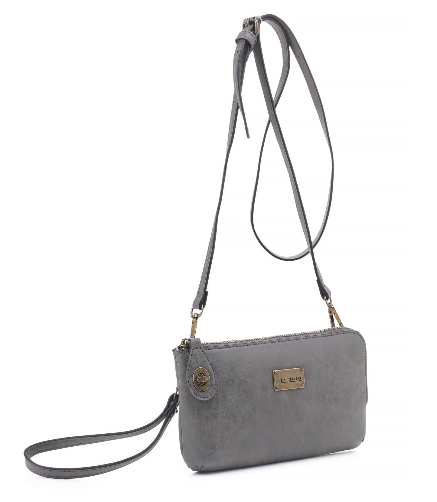 Tina 3307 cross-body, wallet, cell phone and wristlet: Grey / Cross body