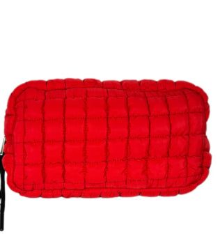 Puffer Quilted Makeup Bag Red