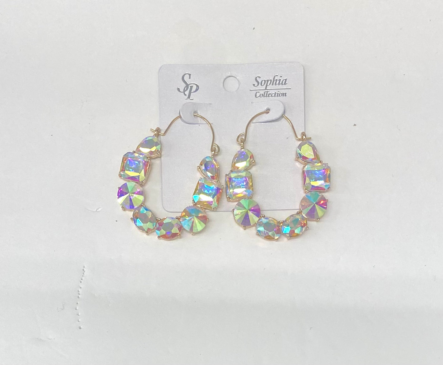 Rhinestone Oval Hoops