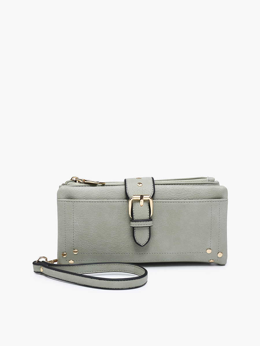 Cadence Buckle Wallet/Clutch w/ Zip Top:   Jen & Co.