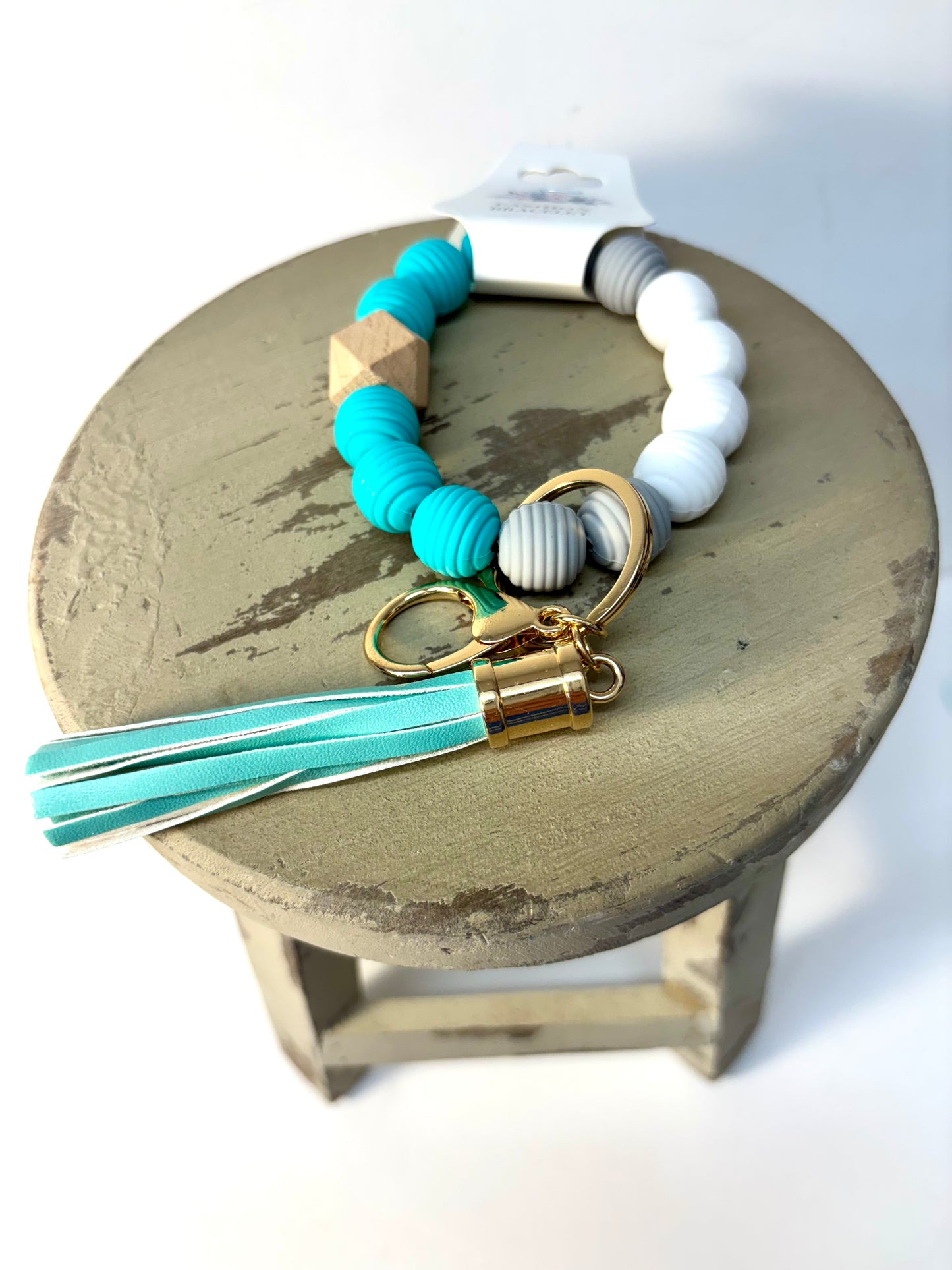 Silicone Beaded Keychain Bracelet