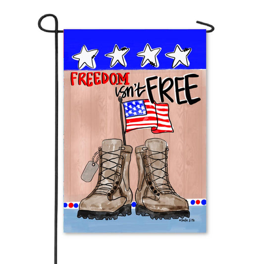Freedom Isn't Free Garden Flag - Baxter & Me