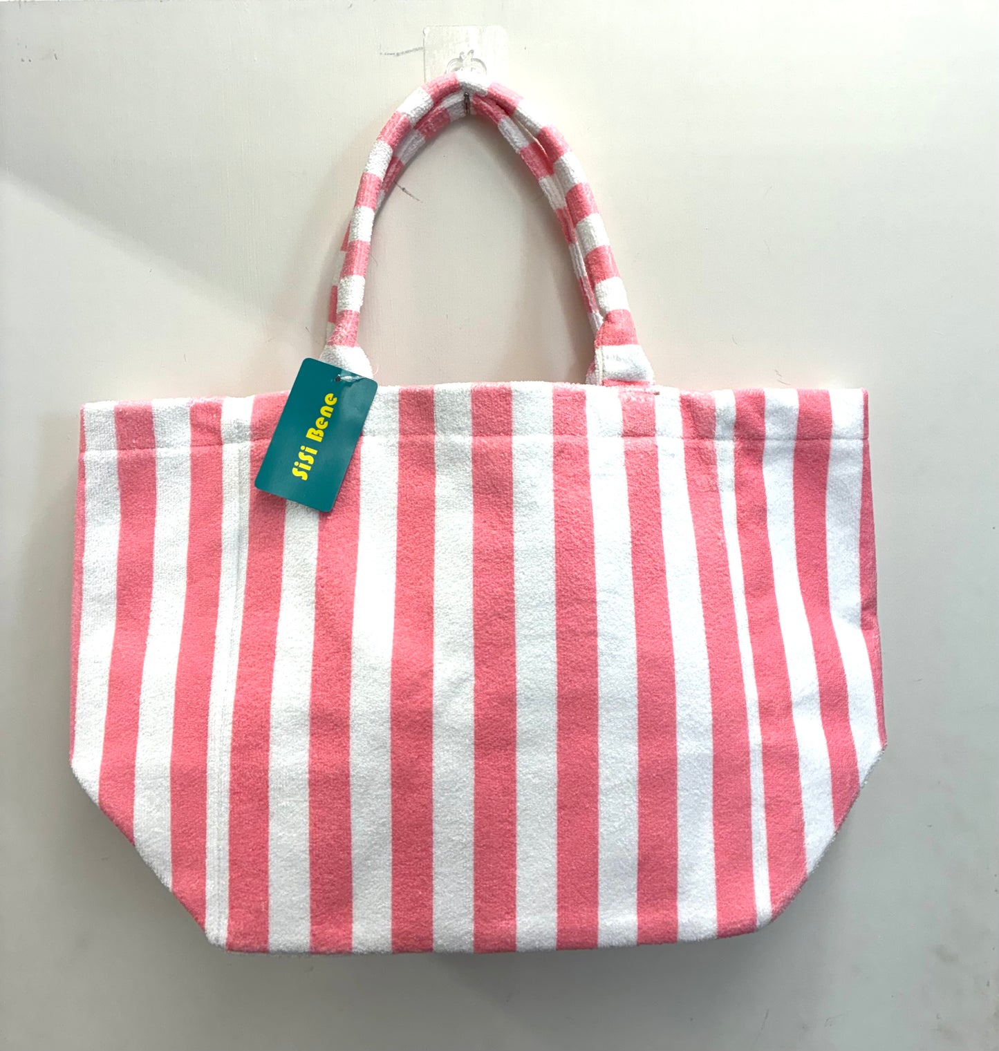 Coastal Stripe Beach Tote Bag - Pink, Green, Blue