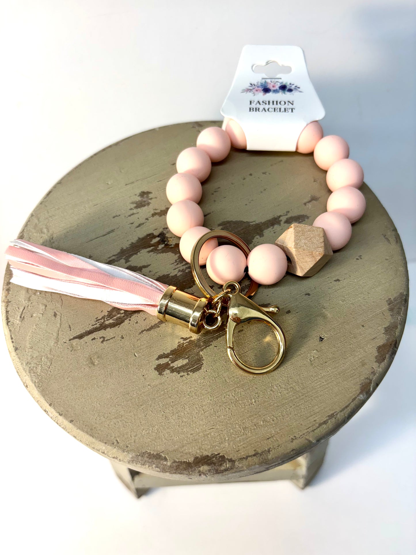 Silicone Beaded Keychain Bracelet