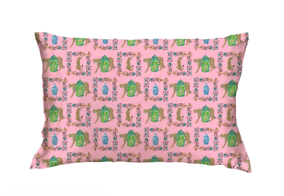 Purrfectly Pink Satin Pillow Case - Jane Marie