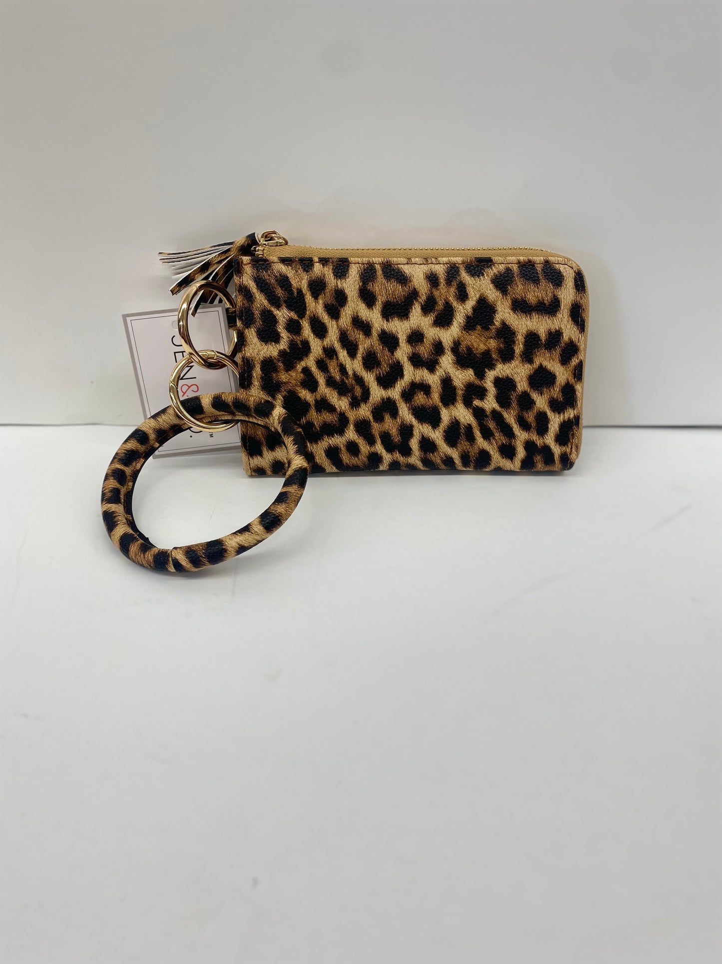 Jen & Co. Liv Faux Leather Leopard Bangle Wristlet Wallet