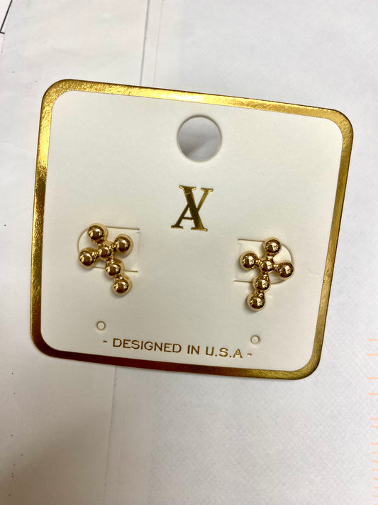 Beaded Cross Earrings