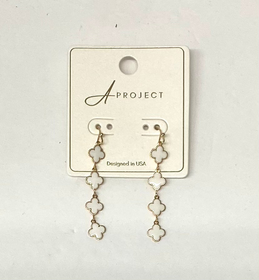 4- Tier Clover Gold Drop Earrings