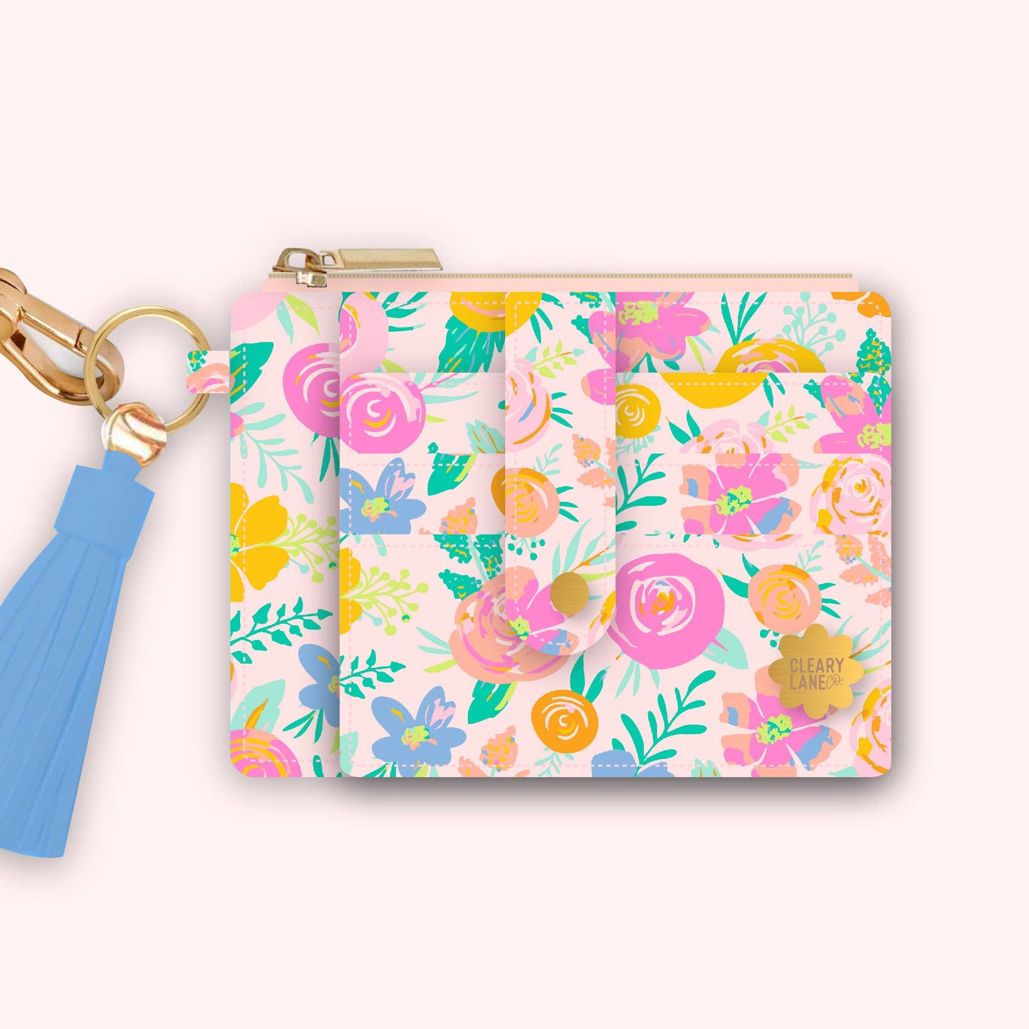 Wallet Keychain | Blush Rainbow Fields