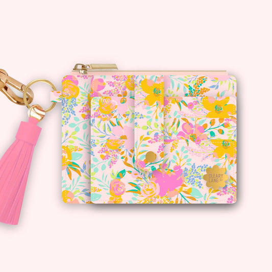 Wallet Keychain | Blush Rainbow Posies