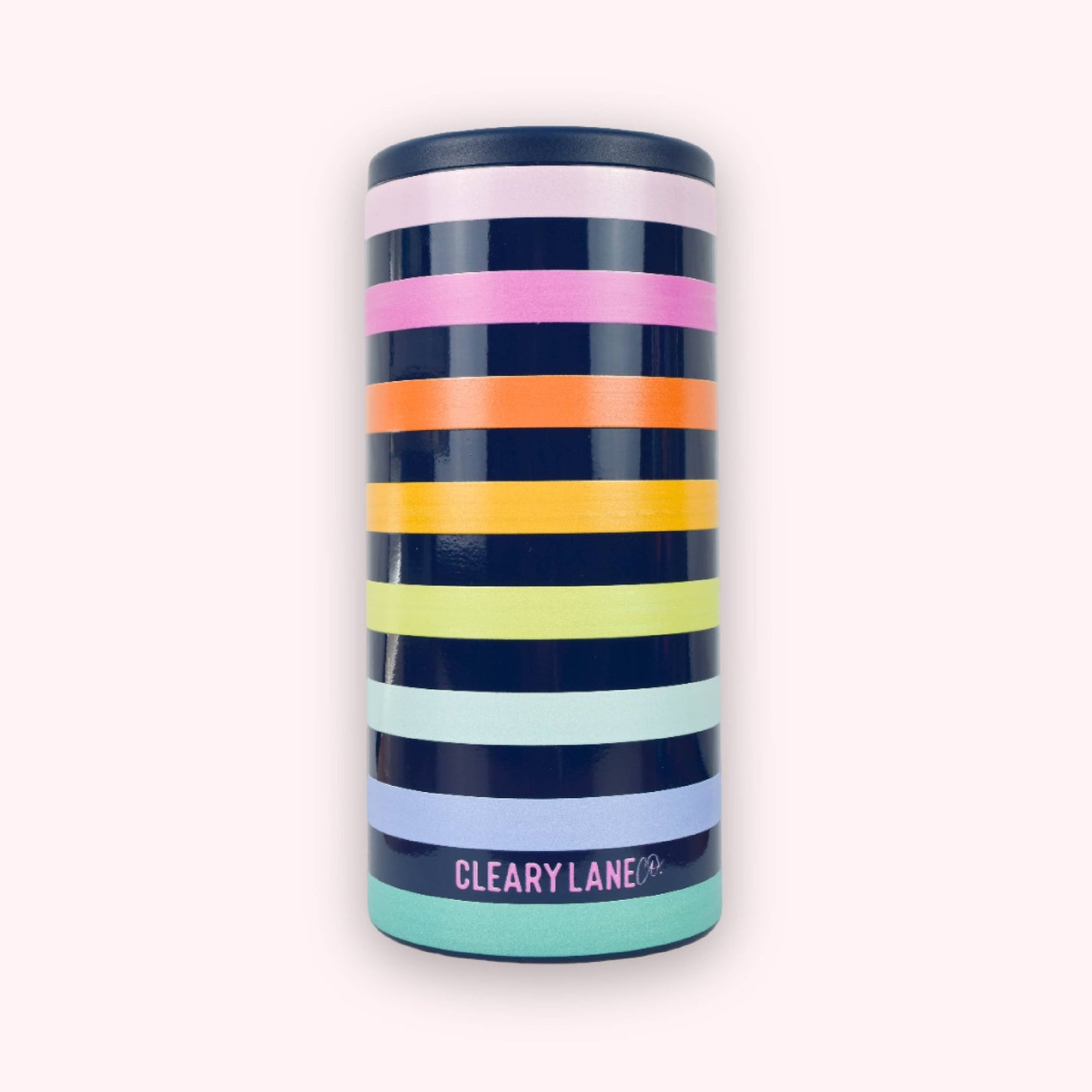 12oz Skinny Can Coolers | Choose Your Color: White Rainbow Flowers