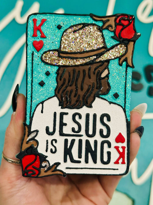 Jesus Is King Car Freshie : Leather & Lace