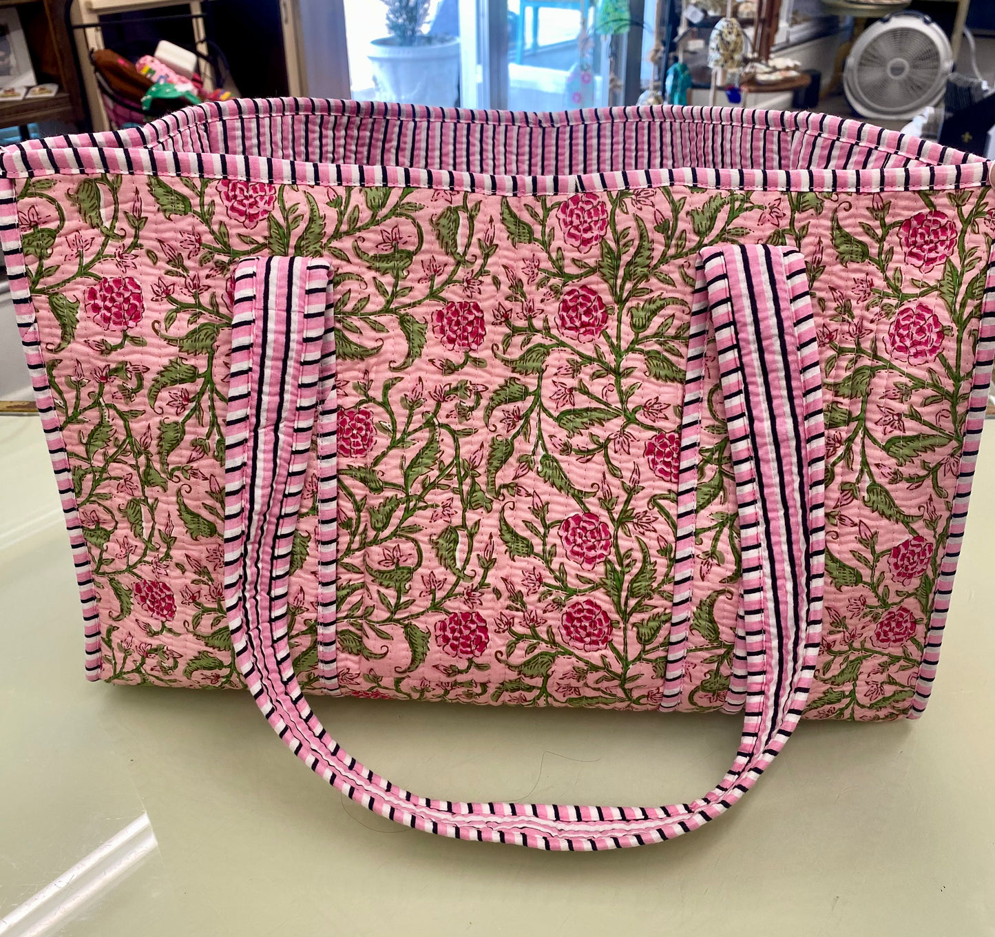 Claire Pink Floral Patterned Tote Bag