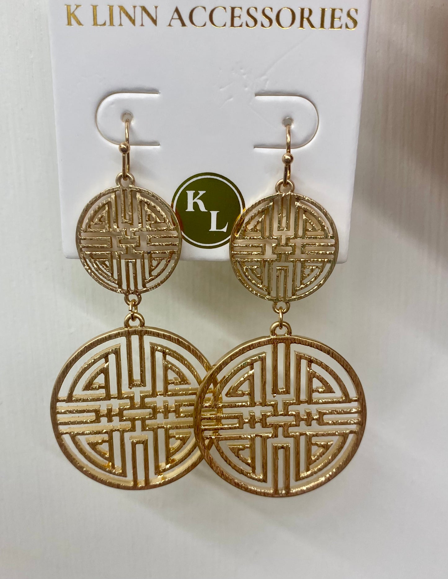 Geometric Circle Dangle Earrings Gold or Silver