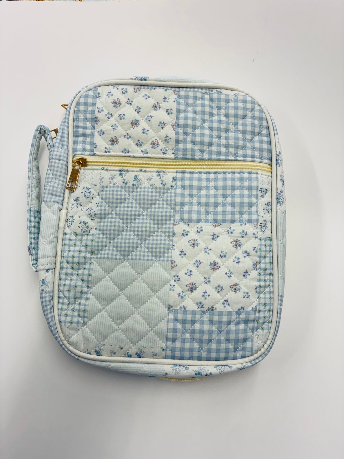 Quilted Bible Cover - Blue Quilted Pattern