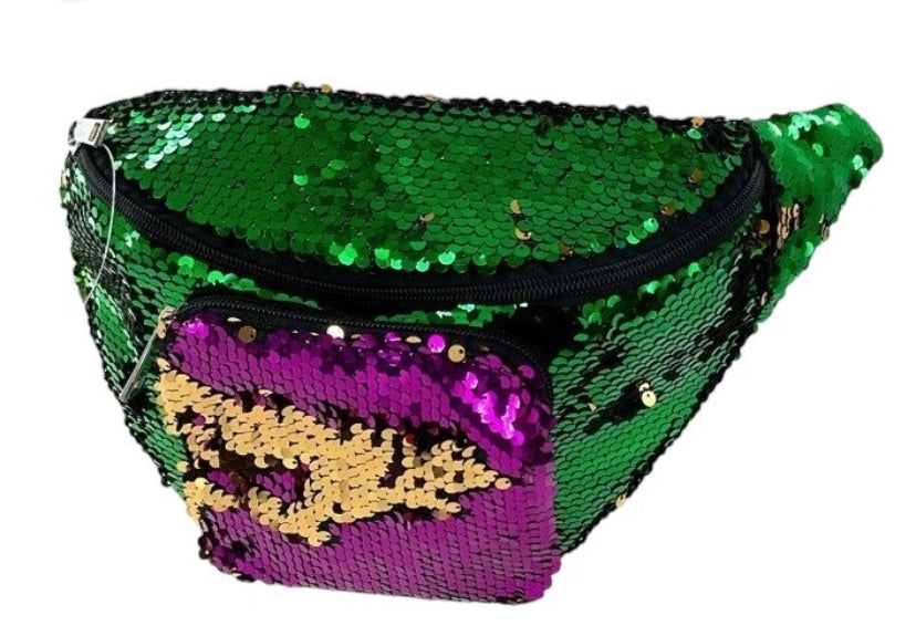 Mardi Gras Sequin Belt Bag Fanny Pack or Sling