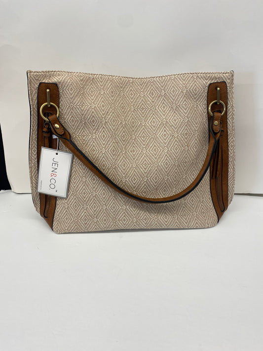 Jen & Co. Connar Diamond Print Taupe Tote