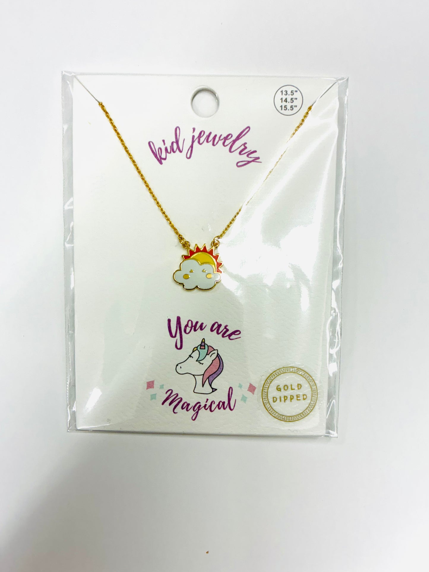 Kid’s Fun Gold Dipped Necklaces with Charm