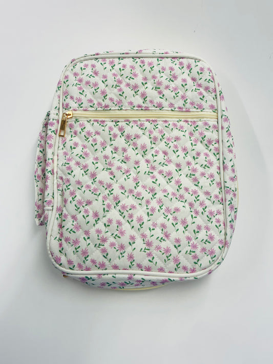 Quilted Bible Cover - Pink Flowers