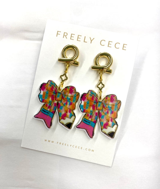 Bow Pencil Teacher Earrings