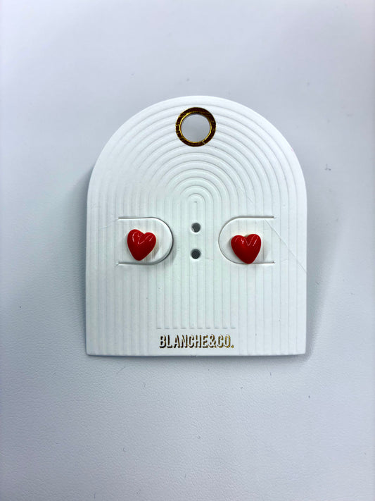 Red Heart Small Stud Earrings