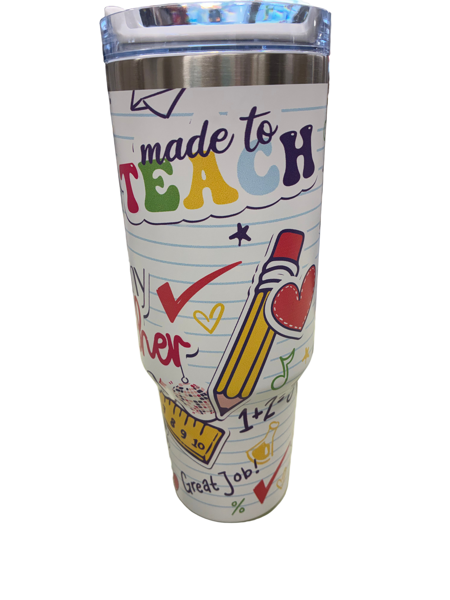 Teacher 40oz Stainless Steel Tumbler with Handle